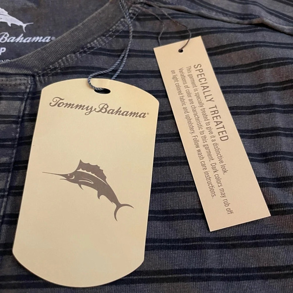 Tommy Bahama Tidelands Short Sleeve Henley, Onyx, Small, NWT - Picture 9 of 10